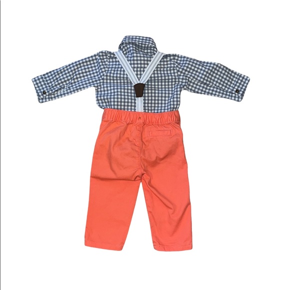 🟣2/$10 carter’s button down collard onesie with matching pants with suspenders - Picture 3 of 3